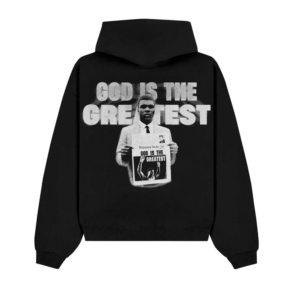 MUHAMMAD ALI BLACK HOODIE OVERSIZED